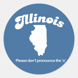 Illinois - bitte sprechen Sie nicht den s-T - Runder Aufkleber