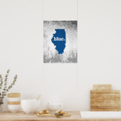 ILLINOIS BLAUE STAAT POSTER (Küche)