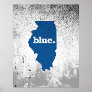 ILLINOIS BLAUE STAAT POSTER