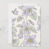 Illinois Blue Violet Hochzeitstischnummer (Rückseite)