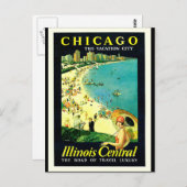 Illinois Central Chicago Postkarte (Vorne/Hinten)