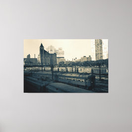 Illinois Central Railroad Buildings Train Chicago Leinwanddruck