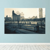 Illinois Central Railroad Buildings Train Chicago Leinwanddruck (Insitu (Holzboden))