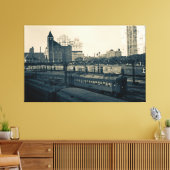 Illinois Central Railroad Buildings Train Chicago Leinwanddruck (Insitu (Wohnzimmer))