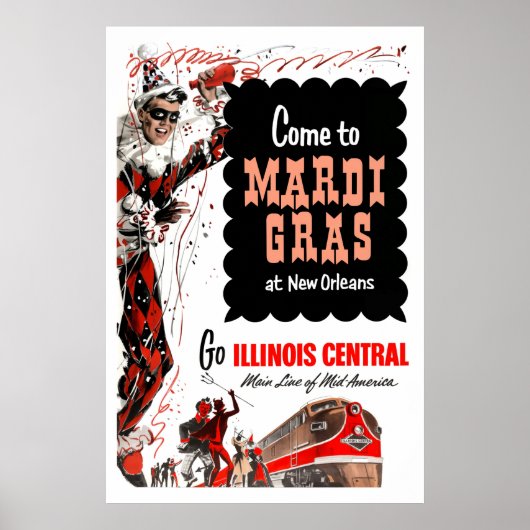 Illinois Central Railroad, Mardi Gras Plakat (Vorne)