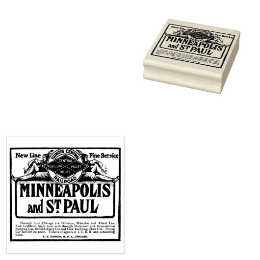 Illinois Central Railroad Minneapolis und St. Paul Gummistempel (Stempel)