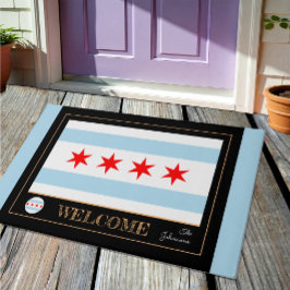Illinois & Chicago Flag, City house mat /sport USA Fußmatte