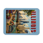 Illinois Chicago Fluss Magnet (Horizontal)