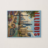 Illinois Chicago Fluss Puzzle (Horizontal)