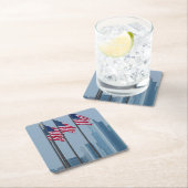 Illinois, Chicago. Marine-Pier, US kennzeichnet Rechteckiger Pappuntersetzer (Vor Ort)