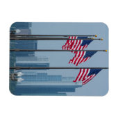 Illinois, Chicago Marinepier, US-Flaggen Magnet (Horizontal)