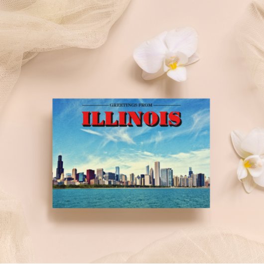 Illinois Chicago Skyline Print Postkarte