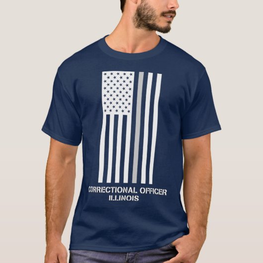 Illinois Correction Officer Thin Gray Line T-Shirt (Vorderseite)