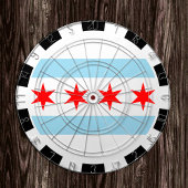 Illinois Dartboard & City Chicago Flag / Spielbret Dartscheibe