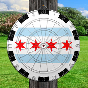 Illinois Dartboard & City Chicago Flag / Spielbret Dartscheibe