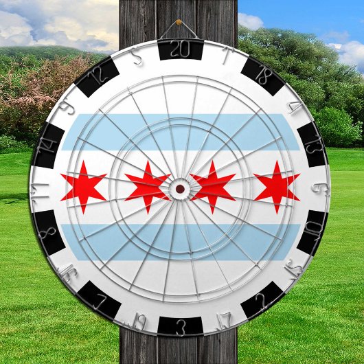 Illinois Dartboard & City Chicago Flag / Spielbret Dartscheibe