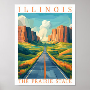 Illinois der Prairie-Staat USA Reiseort Poster
