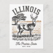 Illinois Der Staat der Prärie Est. 1818 Hirschreis Postkarte (Vorderseite)