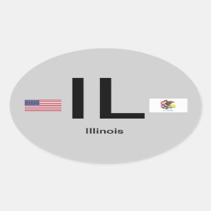Illinois* Euro-Ähnlicher ovaler Aufkleber