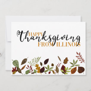 Illinois Fall Foliage Erntedank Card Feiertagskarte