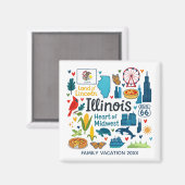 Illinois Family Trip Keepsake Custom Magnet (Vorderseite/Rückseite)