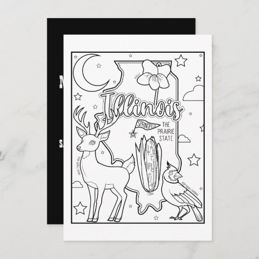 Illinois Farbkollage Einladung (Vorne/Hinten)