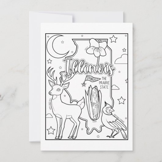 Illinois Farbkollage Einladung (Vorderseite)