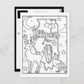 Illinois Farbkollage Postkarte (Vorne/Hinten)