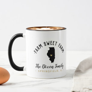 Illinois Farm Sweet Farm Family Monogram Tasse