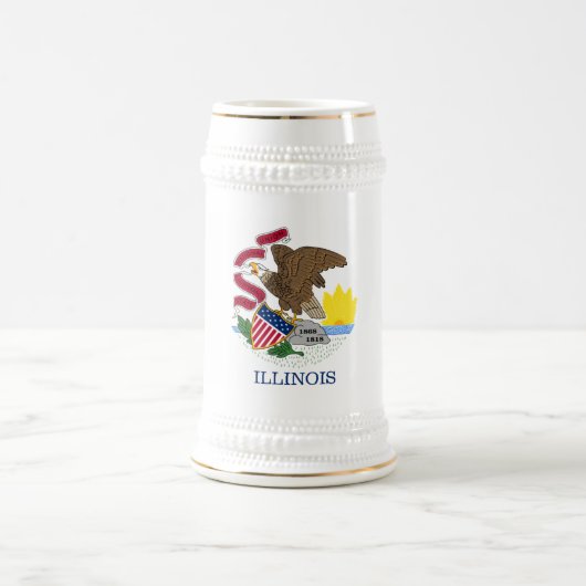 ILLINOIS FLAG BIERGLAS (Mittel)