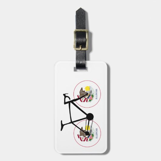 Illinois Flag Cycling Gepäckanhänger (Vorderseite vertikal)