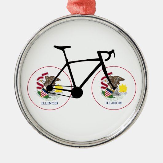 Illinois Flag Cycling Ornament Aus Metall (Vorne)