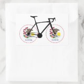 Illinois Flag Cycling Rechteckiger Aufkleber (Tasche)
