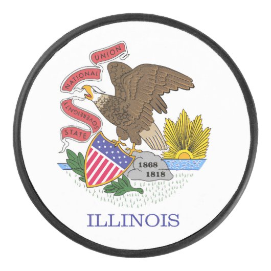 Illinois Flag Eishockey Puck (Vorderseite)