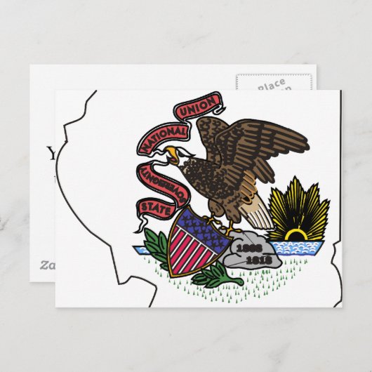 Illinois-Flag-Karte Postkarte (Vorne/Hinten)