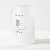 Illinois Flag Karte Stadt Tasse (Vorderseite Links)