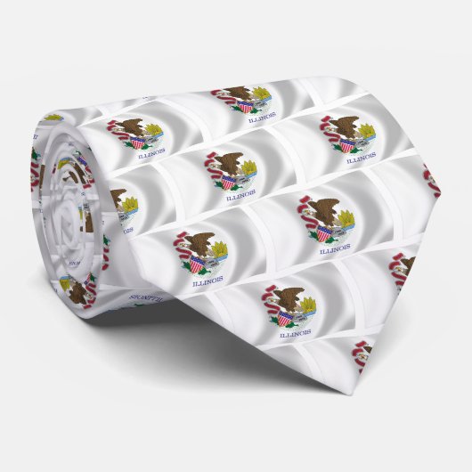 Illinois Flag Krawatte (Gerollt)