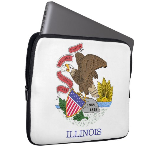 Illinois Flag Laptopschutzhülle (Vorne Rechts)