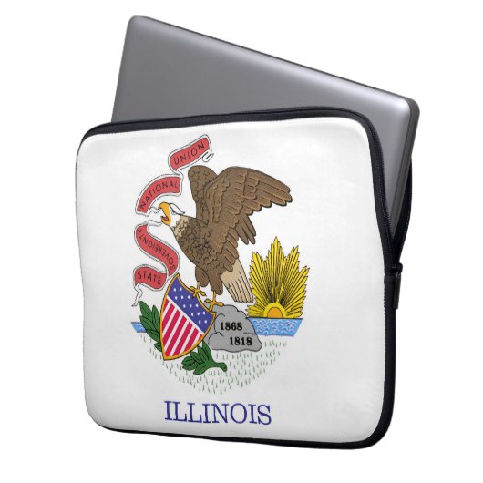 Illinois Flag Laptopschutzhülle (Vorderseite Links)