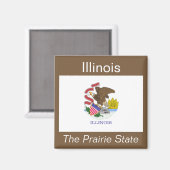 Illinois Flag Magnet (Vorderseite/Rückseite)