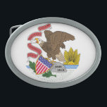 Illinois Flag Ovale Gürtelschnalle<br><div class="desc">Illinois Flag</div>