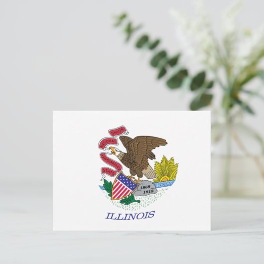 Illinois Flag Postkarte (Stehend Vorderseite)