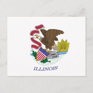 Illinois Flag Postkarte