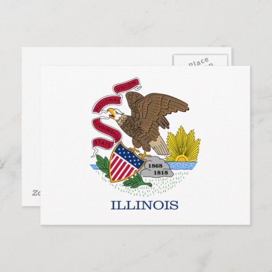 Illinois Flag Postkarte (Vorne/Hinten)
