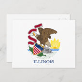 Illinois Flag Postkarte (Vorne/Hinten)