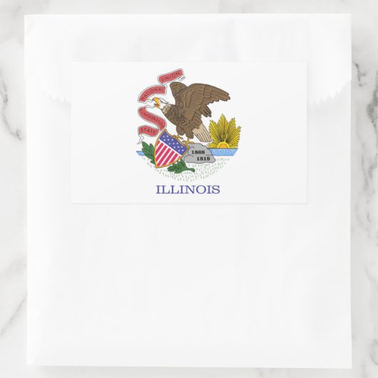 Illinois Flag Rechteckiger Aufkleber (Tasche)