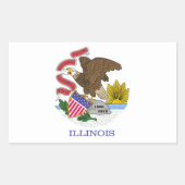 Illinois Flag Rechteckiger Aufkleber (Vorderseite)
