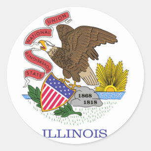 Illinois Flag Runder Aufkleber