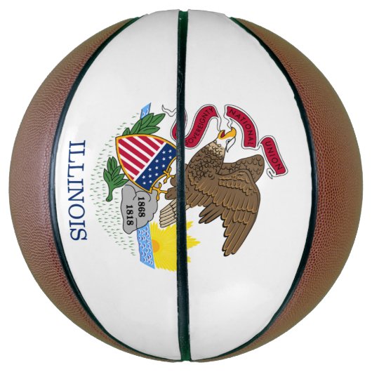 Illinois-Flagge Basketball (Vertikal)