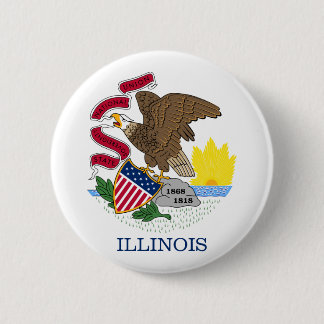 Illinois-Flagge Button